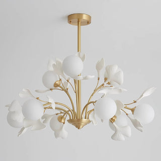 Lustra Lustre Feuille de Ginkgo Laiton Verre-Luire