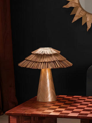 Thatch Table Lamp-Neutral Decor