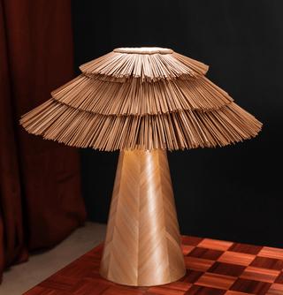 Thatch Table Lamp-Neutral Decor