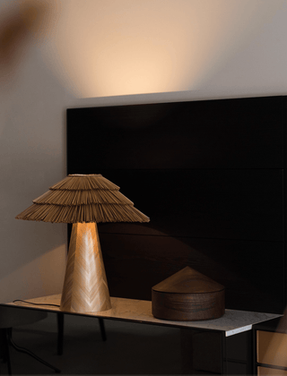 Thatch Table Lamp-Neutral Decor