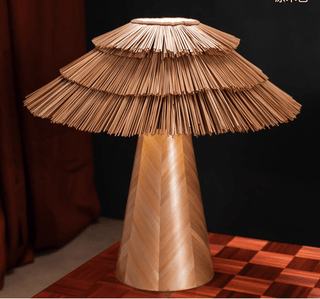 Thatch Table Lamp-Neutral Decor