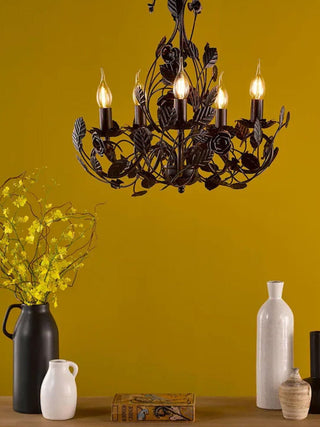 Rosaio Wrought Iron Chandelier-Neutral Decor