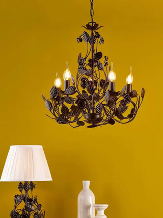 Rosaio Wrought Iron Chandelier-Neutral Decor