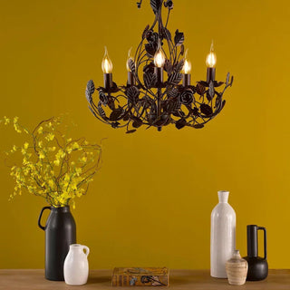 Rosaio Wrought Iron Chandelier-Neutral Decor