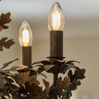 Thicket Oak Leaf Chandelier-Neutral Decor