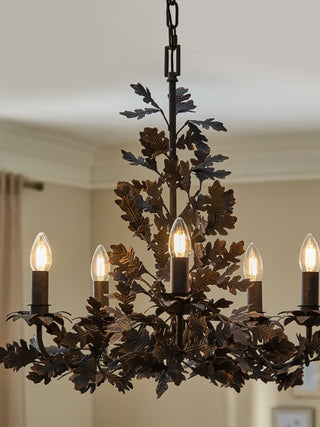 Thicket Oak Leaf Chandelier-Neutral Decor