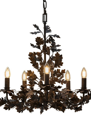Thicket Oak Leaf Chandelier-Neutral Decor