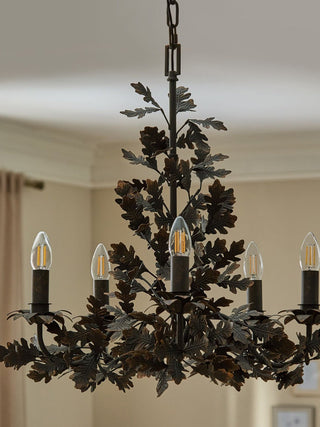 Thicket Oak Leaf Chandelier-Neutral Decor