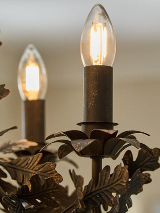 Thicket Oak Leaf Chandelier-Neutral Decor