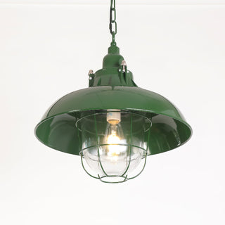 Vemiryra Ancien Industriel Vert Métal Lumière Pendentif