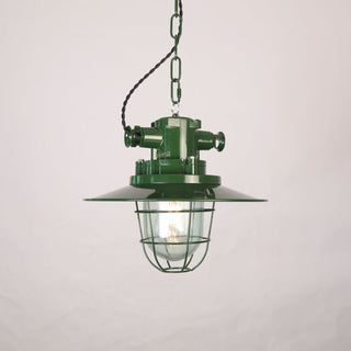Vemiryra Ancien Industriel Vert Métal Lumière Pendentif