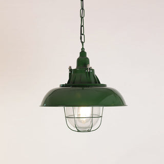 Vemiryra Ancien Industriel Vert Métal Lumière Pendentif