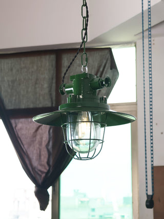 Vemiryra Ancien Industriel Vert Métal Lumière Pendentif