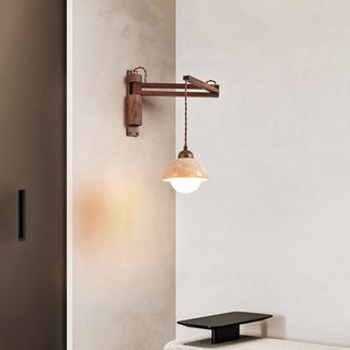 Cezoria Travertin Bras Oscillant Applique Murale