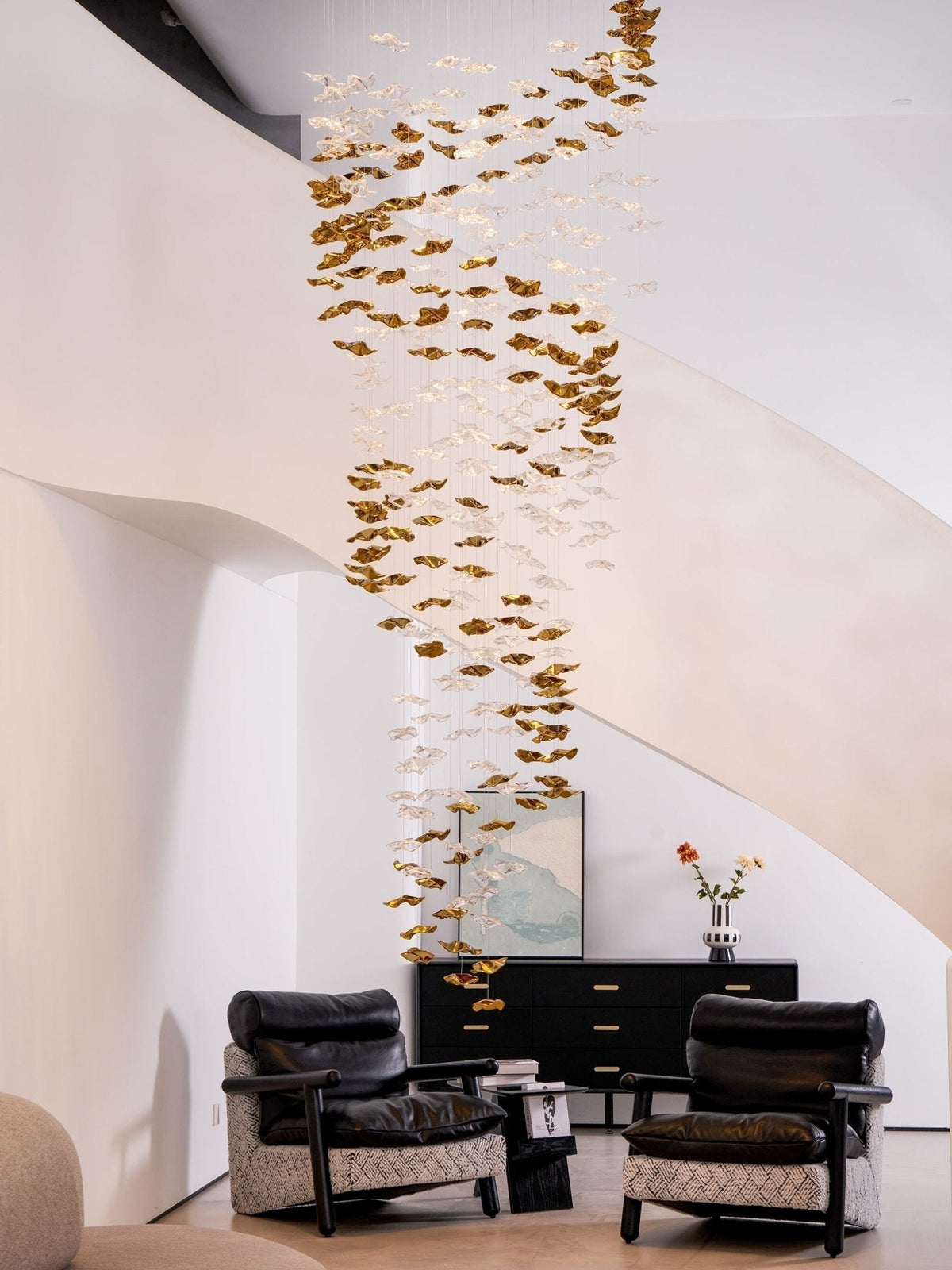 Tavene Suspension Lampes Art Verre Tidal Luxe