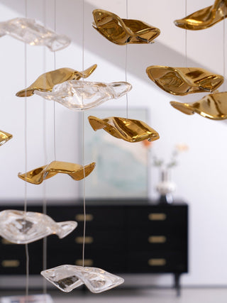 Vecarisra Suspension Lampes Art Verre Tidal Luxe