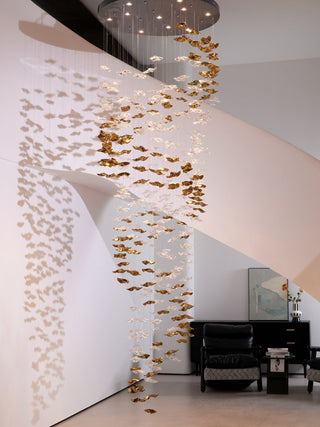 Nephele Lustre Feuille en Cristal