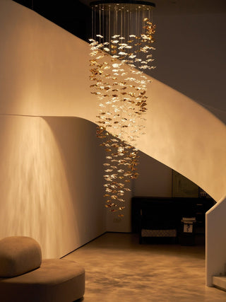 Nephele Lustre Feuille en Cristal