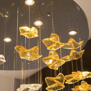 Nephele Lustre Feuille en Cristal