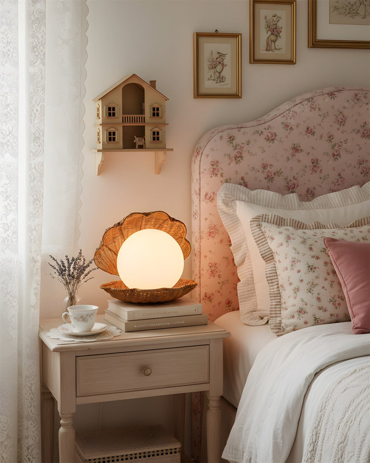 Rivuella Lampe de Table en Coquillage