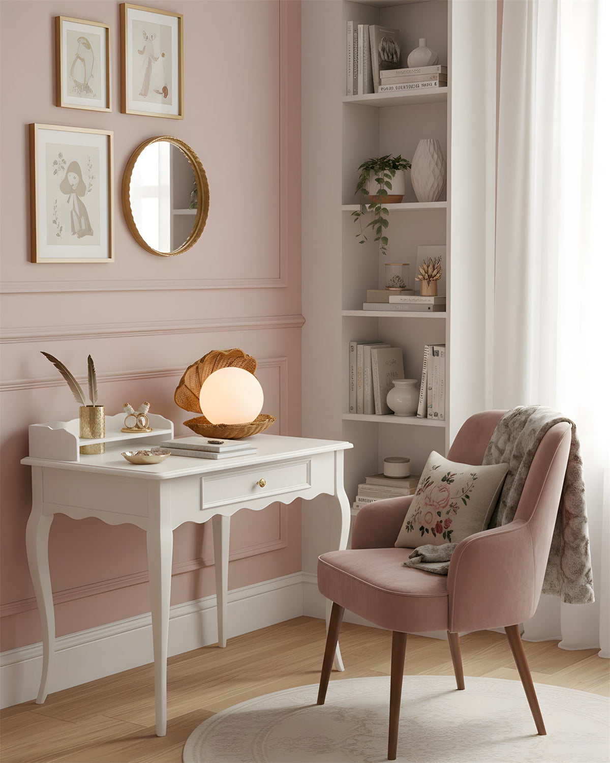 Rivuella Lampe de Table en Coquillage