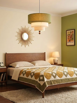 Tiered Fabric Pendant Light-Neutral Decor