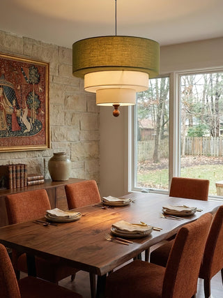 Tiered Fabric Pendant Light-Neutral Decor
