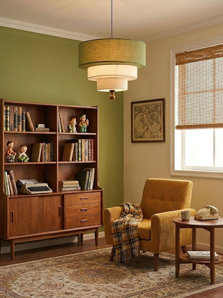 Tiered Fabric Pendant Light-Neutral Decor