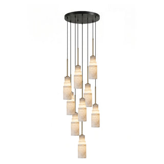 Tiered Alabaster Cluster Chandelier-Neutral Decor