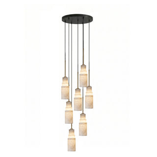 Tiered Alabaster Cluster Chandelier-Neutral Decor