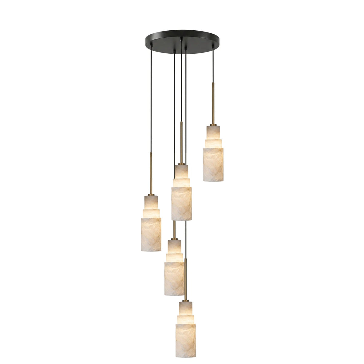 Tiered Alabaster Cluster Chandelier-Neutral Decor