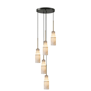 Tiered Alabaster Cluster Chandelier-Neutral Decor