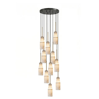 Tiered Alabaster Cluster Chandelier-Neutral Decor