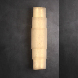 Tiered Alabaster Column Sconce-Neutral Decor