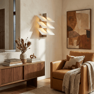 Tiered Alabaster Wall Sconce-Neutral Decor