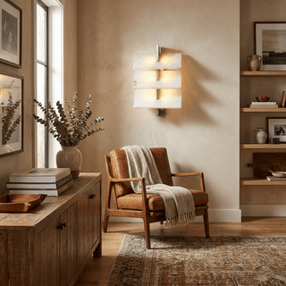 Tiered Alabaster Wall Sconce-Neutral Decor