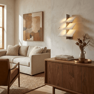 Tiered Alabaster Wall Sconce-Neutral Decor