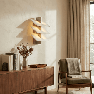 Tiered Alabaster Wall Sconce-Neutral Decor