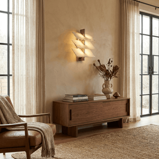 Tiered Alabaster Wall Sconce-Neutral Decor