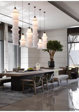 Tiered Column Pendant Light-Neutral Decor