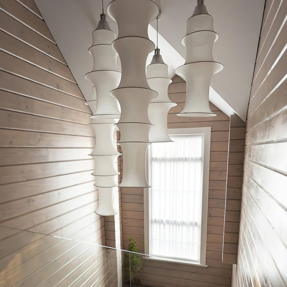 Tiered Column Pendant Light-Neutral Decor