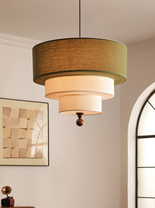 Tiered Fabric Pendant Light-Neutral Decor