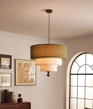 Tiered Fabric Pendant Light-Neutral Decor