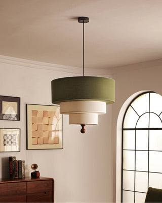 Tiered Fabric Pendant Light-Neutral Decor