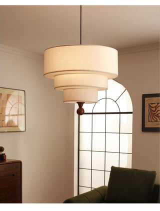 Tiered Fabric Pendant Light-Neutral Decor