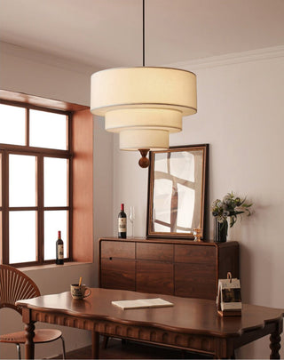 Tiered Fabric Pendant Light-Neutral Decor
