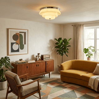 Tiered Glass Ceiling Light-Neutral Decor
