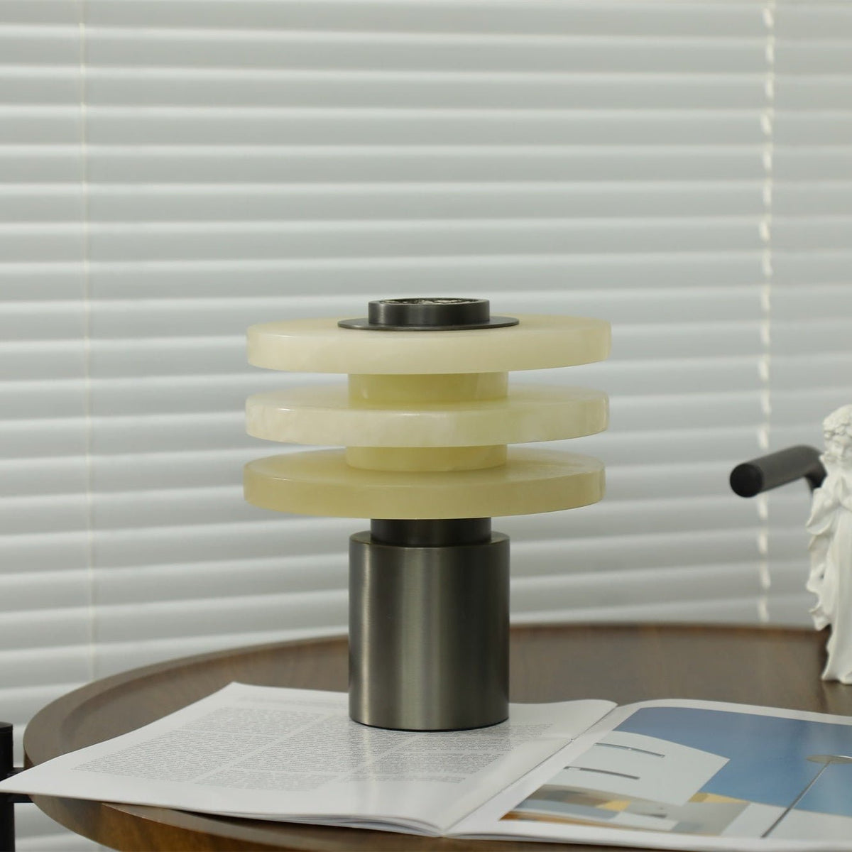 Pryt Lampe de Table en Albâtre Obélisque