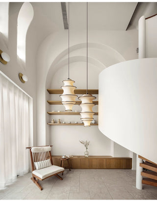Tiered Wave Pendant Light-Neutral Decor