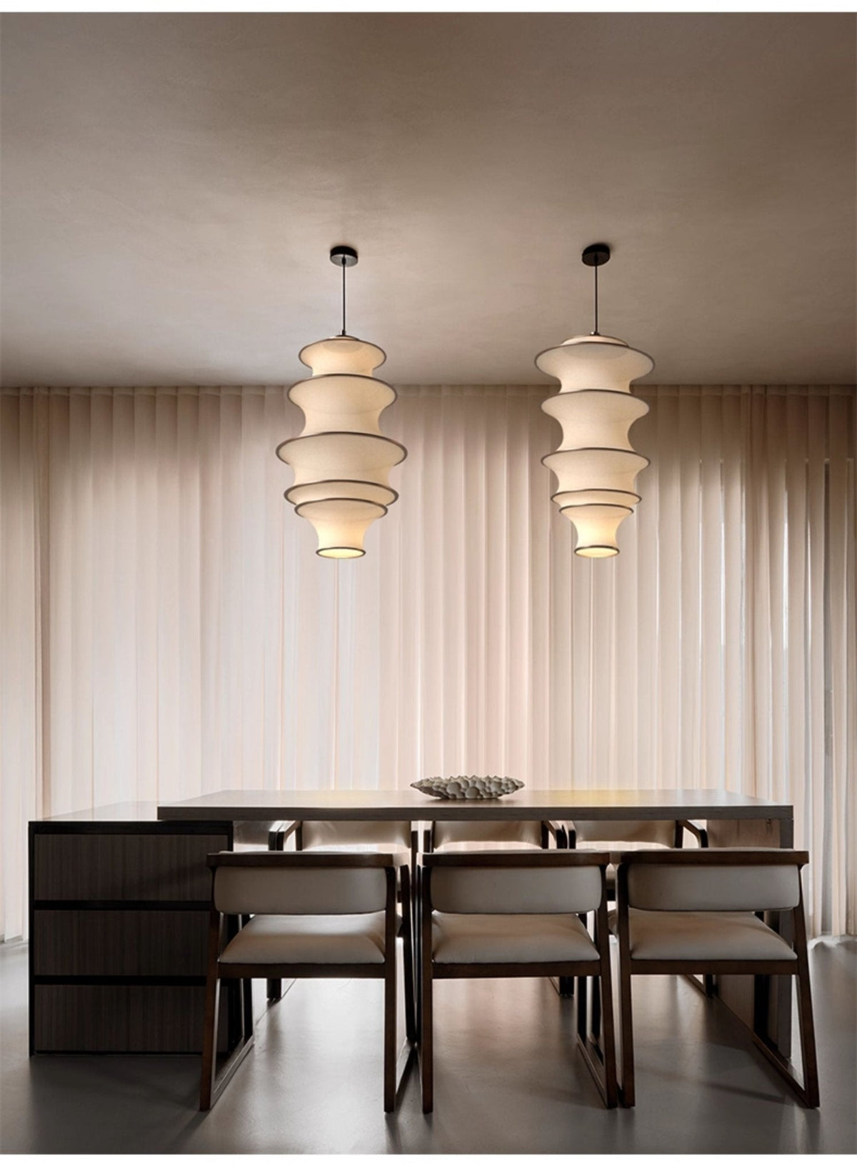 Tiered Wave Pendant Light-Neutral Decor